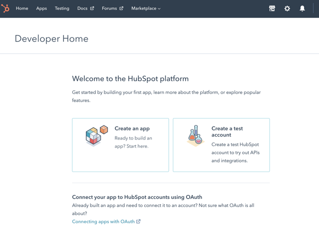 hubspot-developer-home