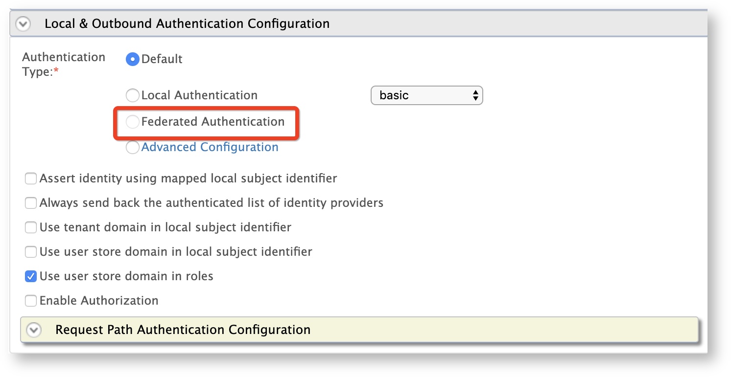 Local and Outbound Authentication Configuration