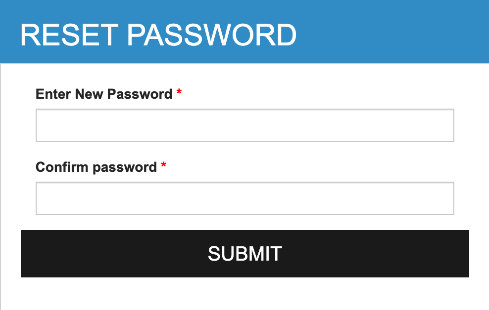Password Reset form