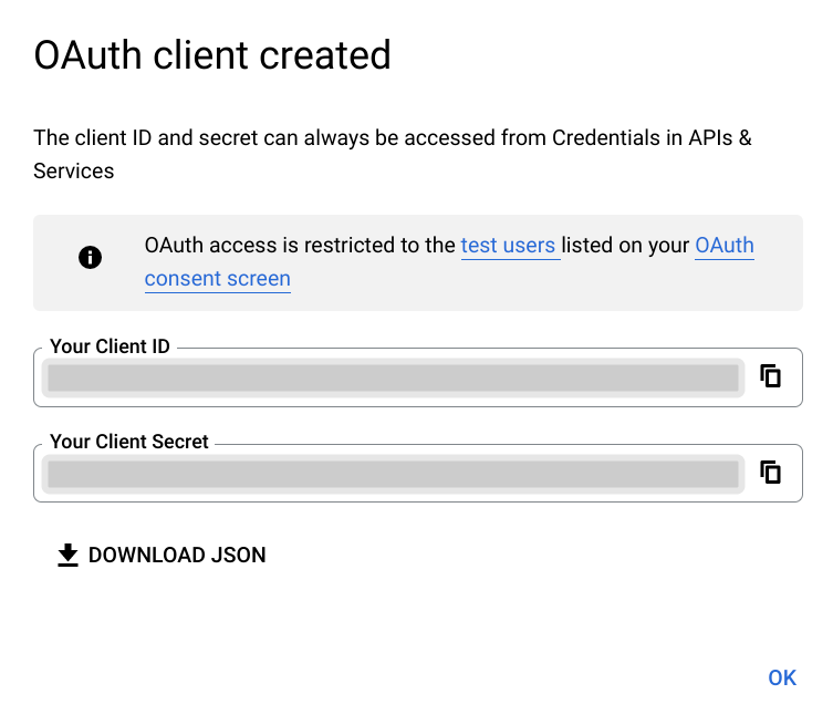 oauth client id and secret