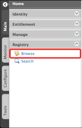 Registry Browse menu item