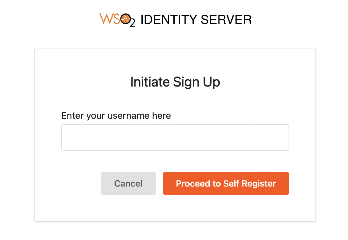 QSG self sign-up username