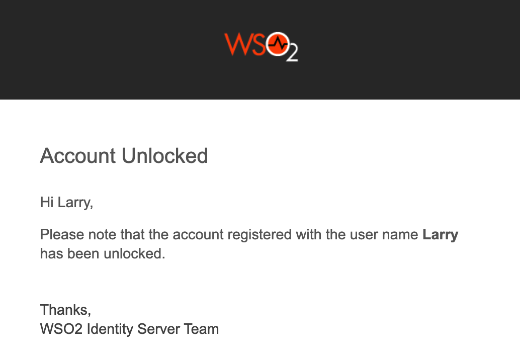 Account Unlocked email