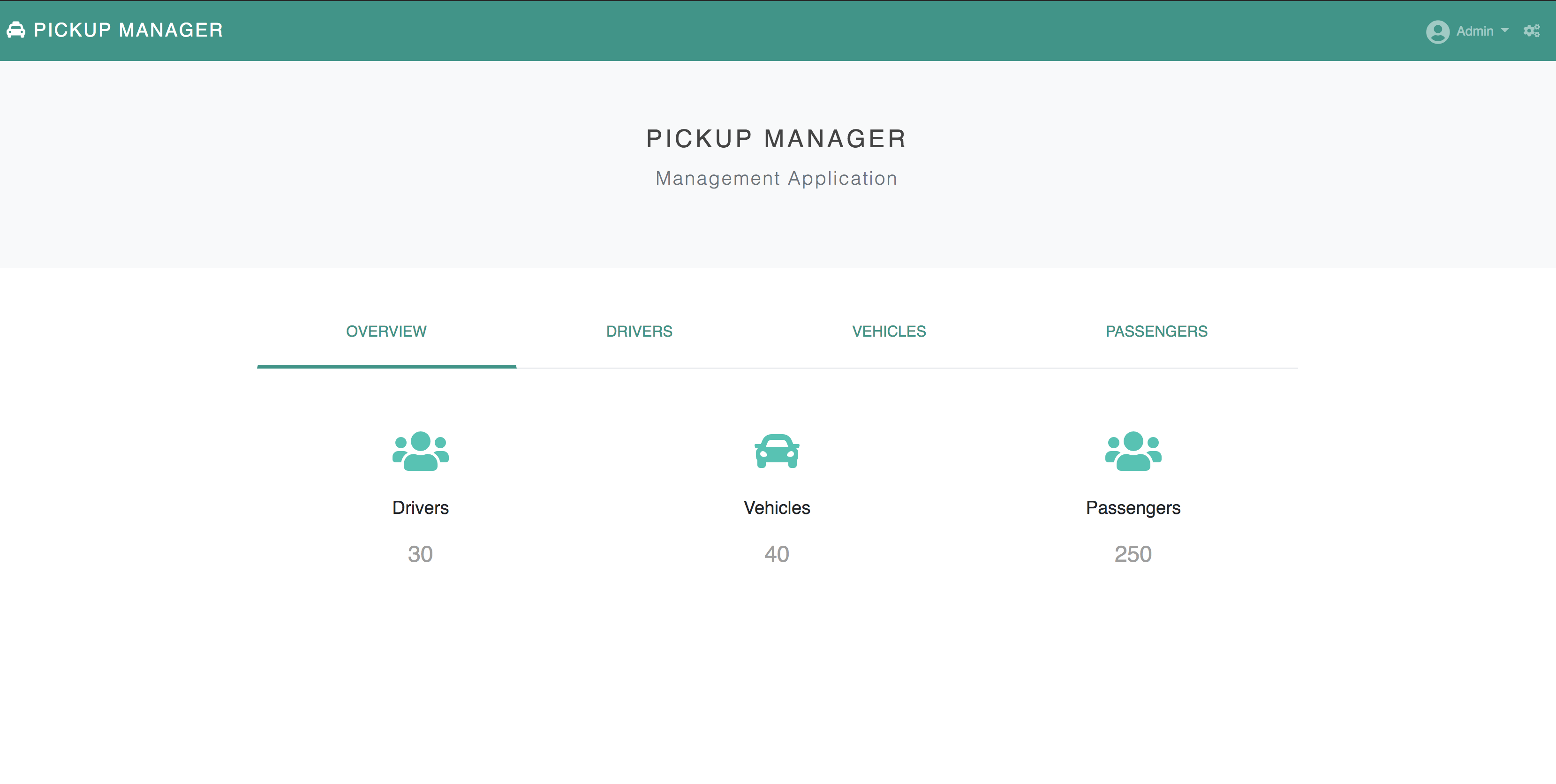 Pickup Manager home page