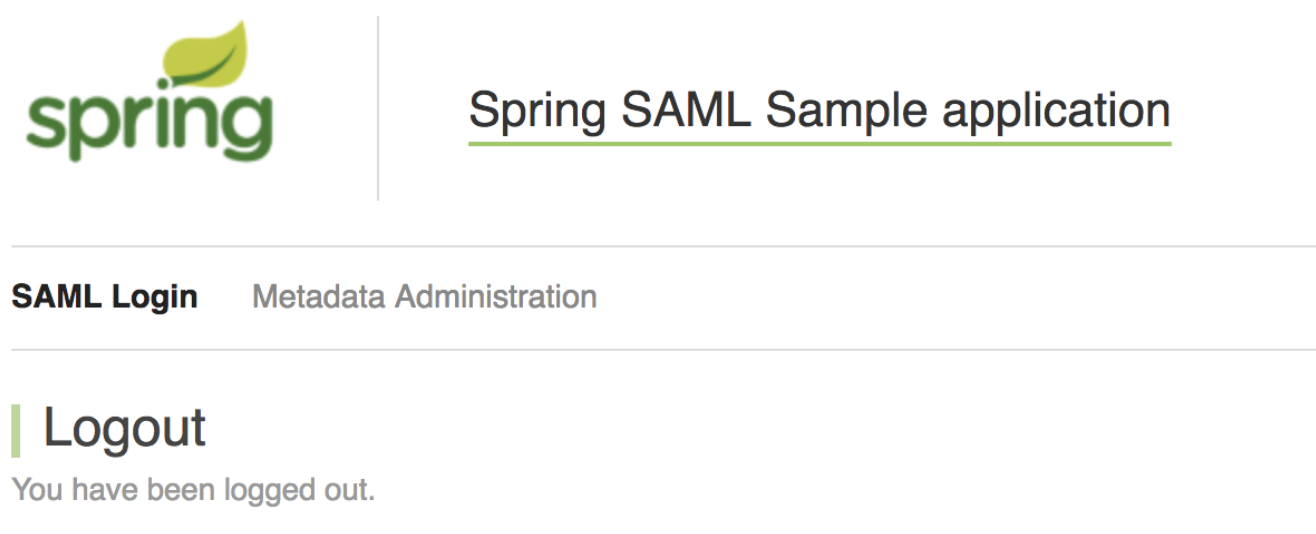 Spring SAML sample application logout