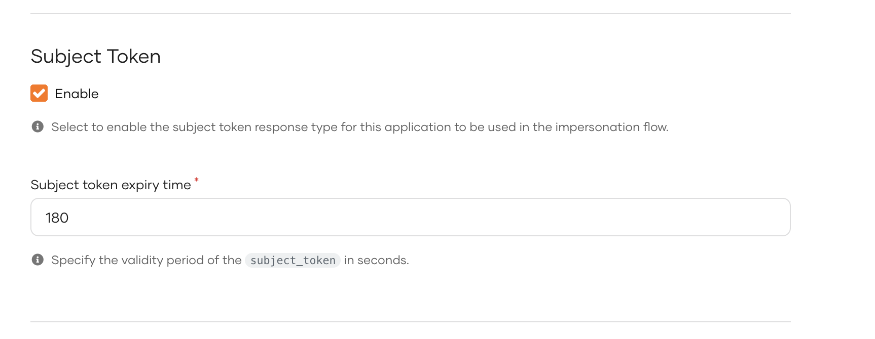 Subject-Token-Config