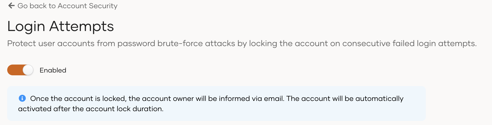 Enable login attempts security