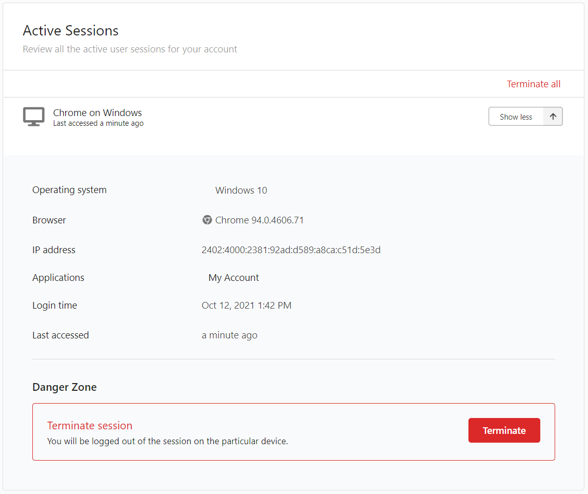 Manage login sessions