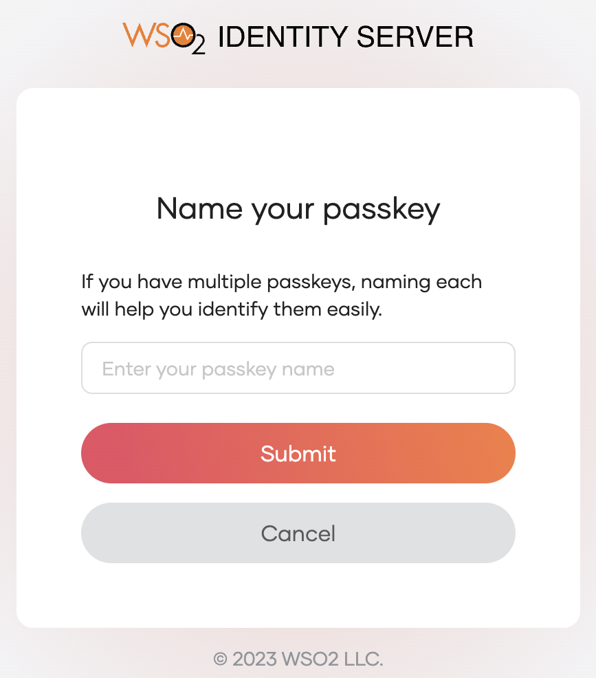 Rename passkey in WSO2 Identity Server