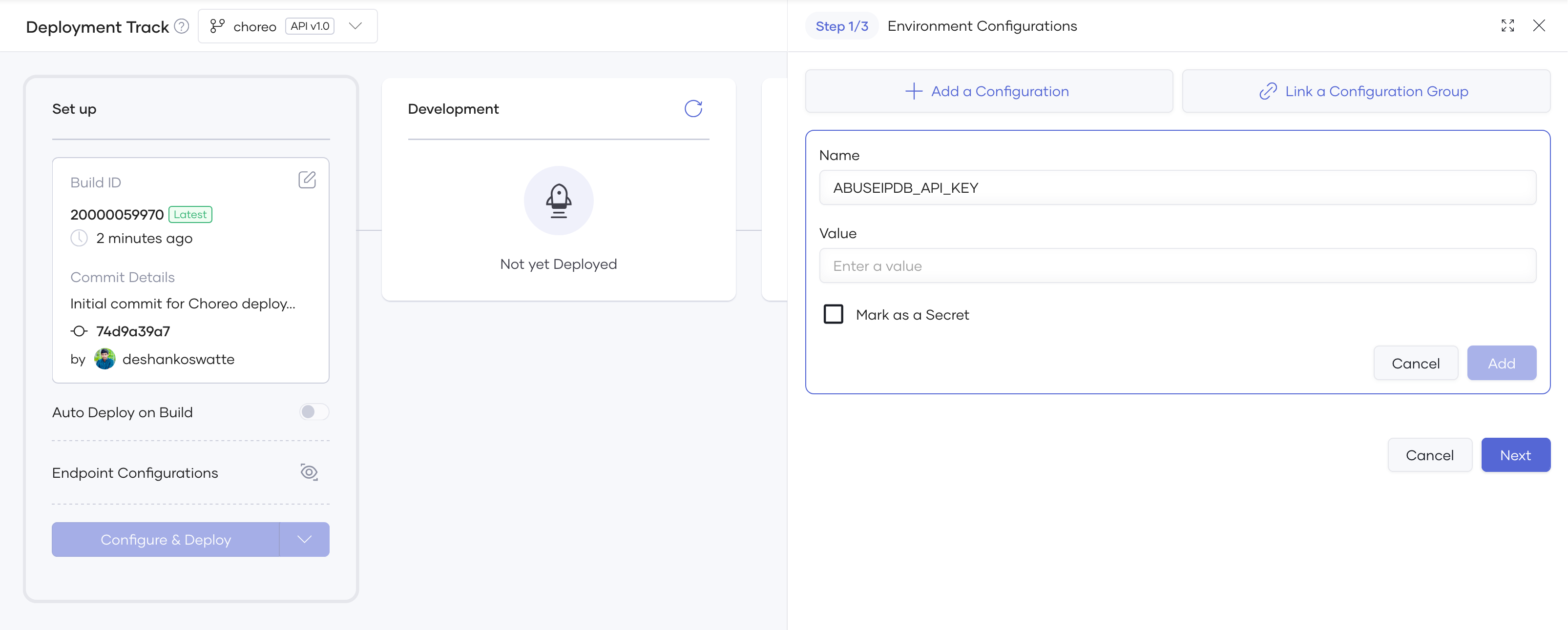 Setup Choreo Environment_Variables