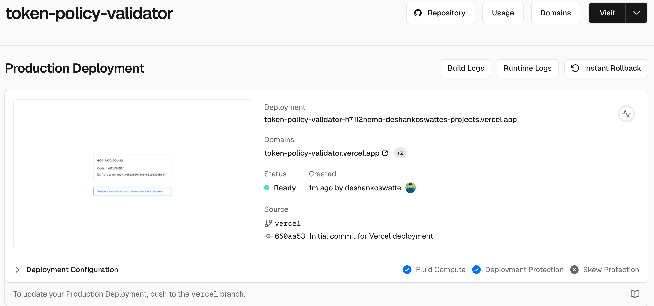 Vercel Deployed Project