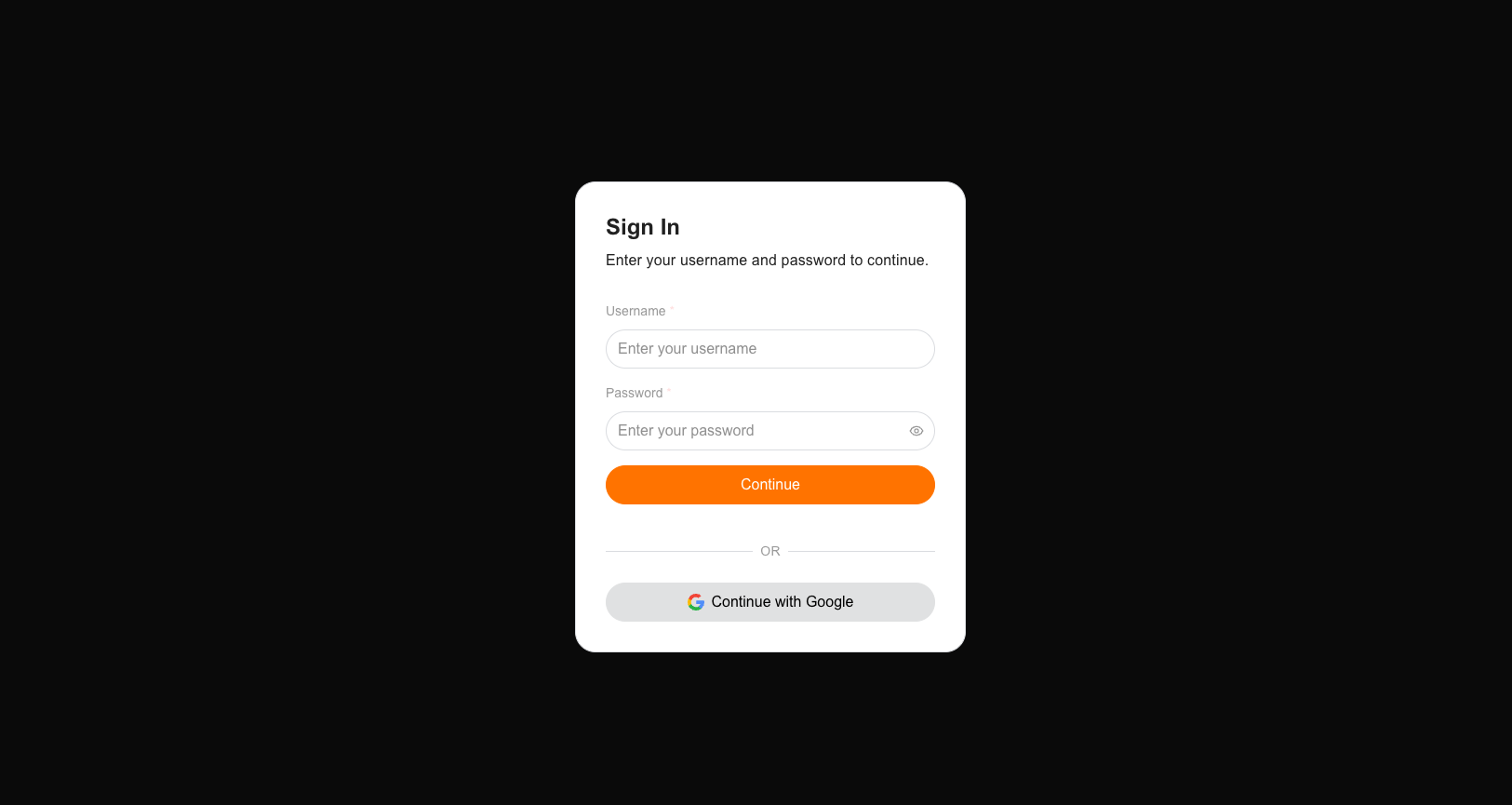 Sign In With Google Button