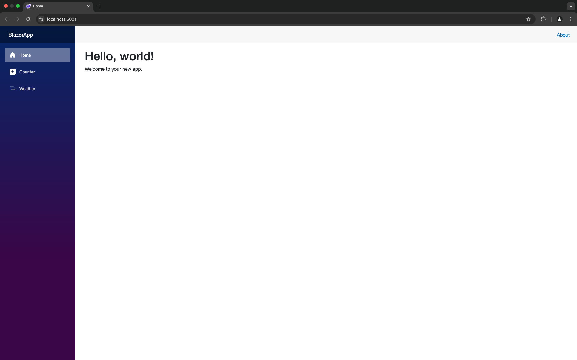 Run .NET app