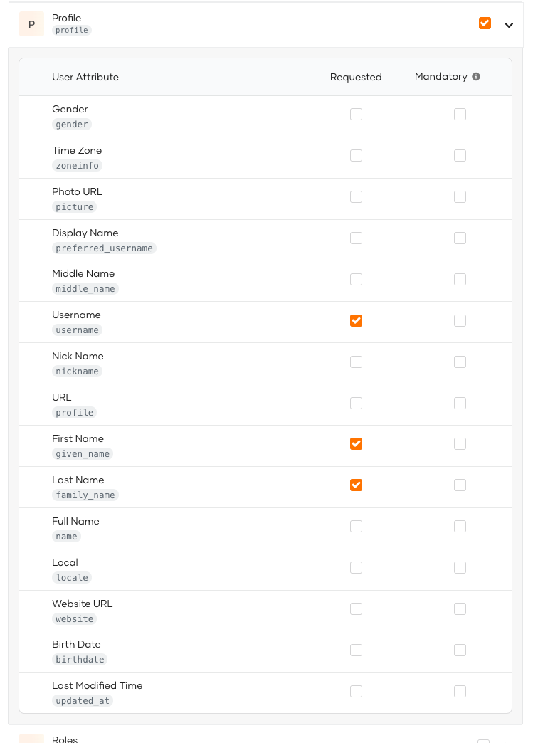 User Attributes
