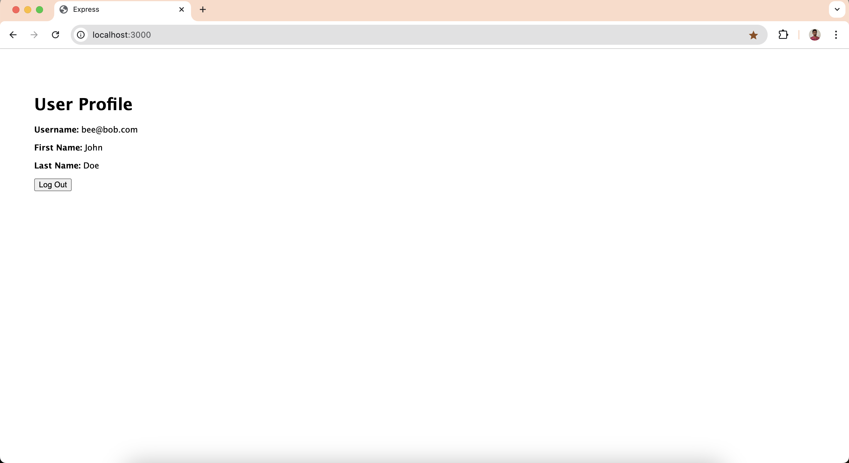 Display user details
