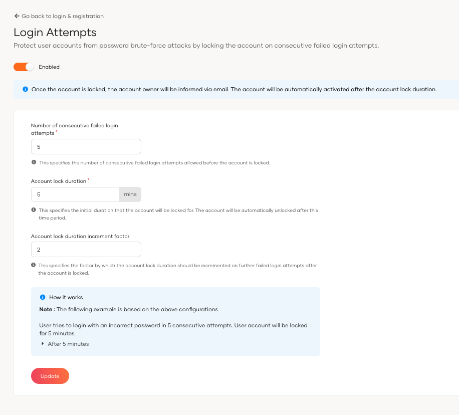 View account security options