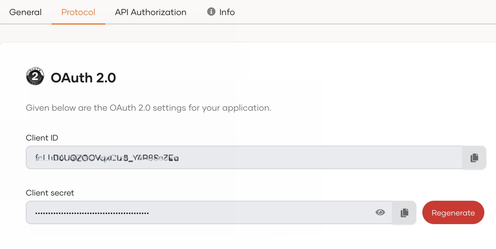 Get client ID and secret of M2M app