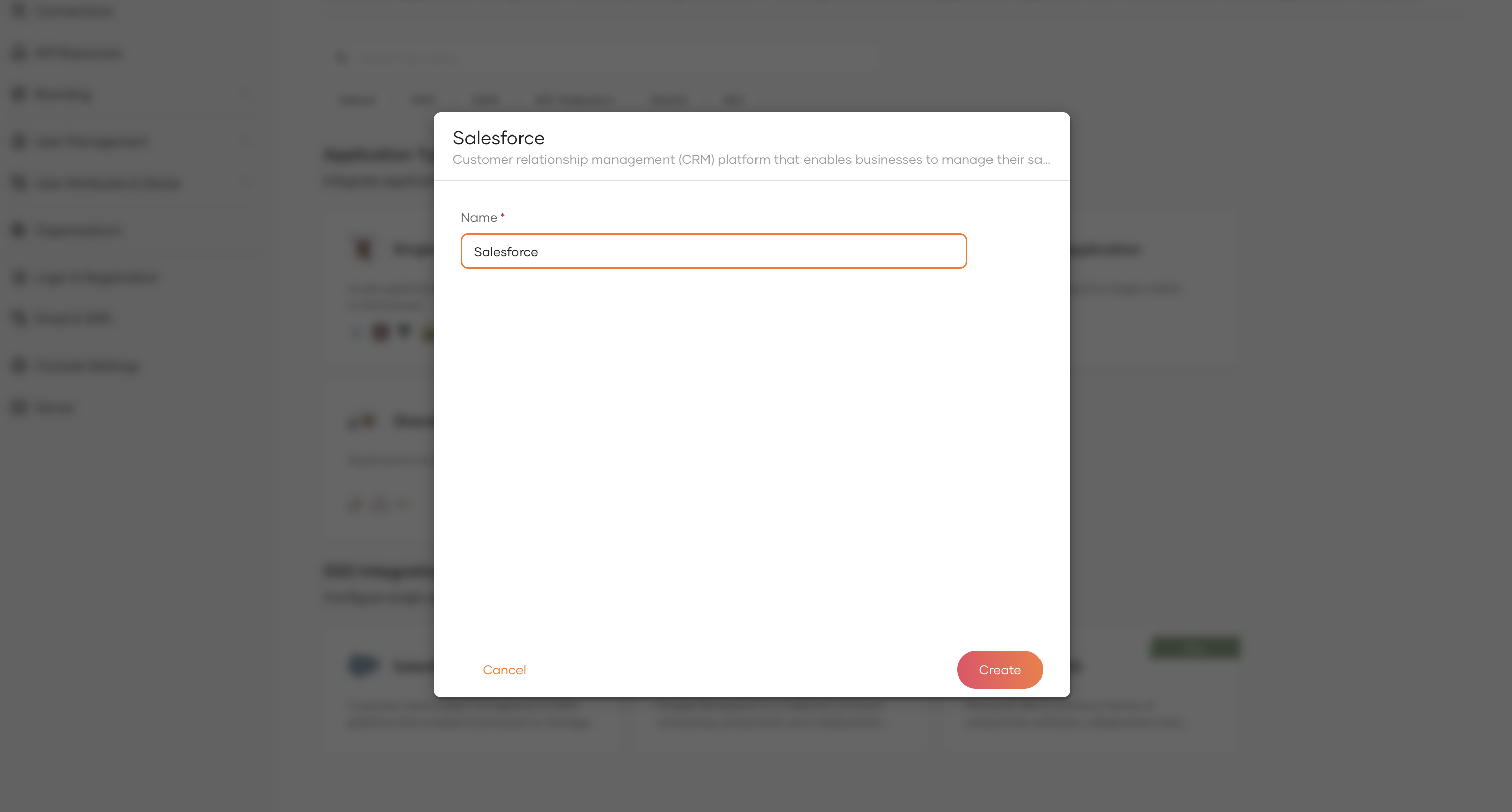 Select salesforce app in the WSO2 Identity Server