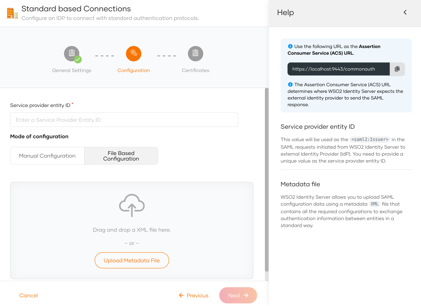Create SAML Enterprise IDP with Metadata file
