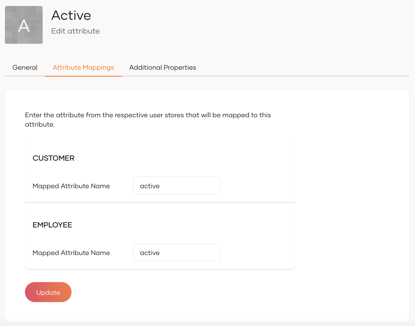 Edit attribute mappings