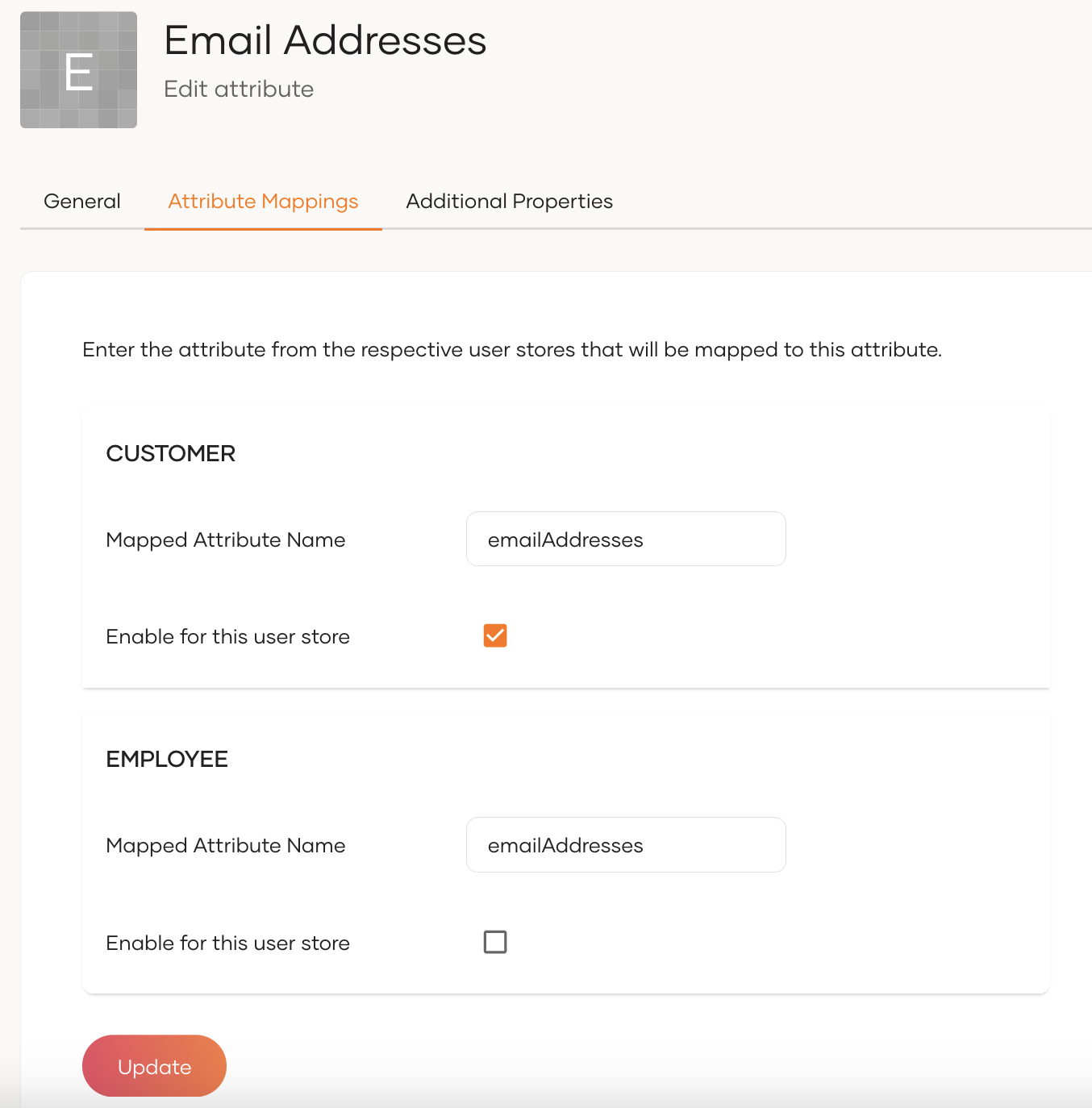 Enable for user store
