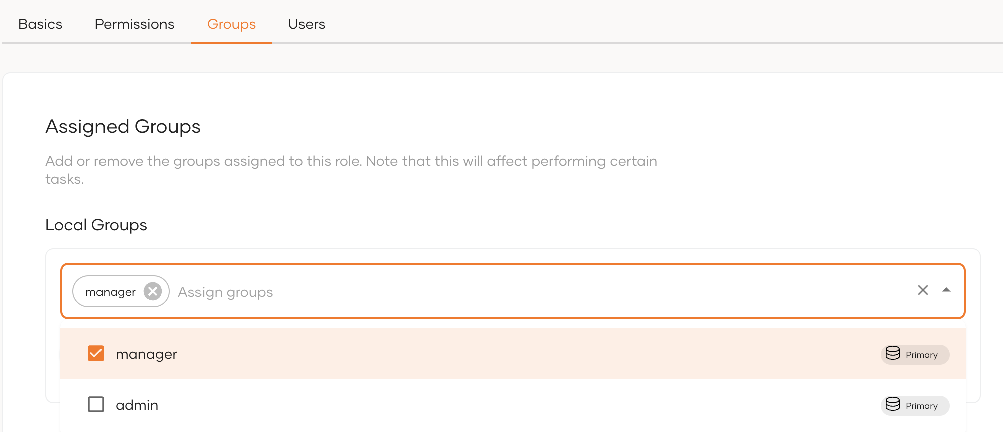 assign a group to a role