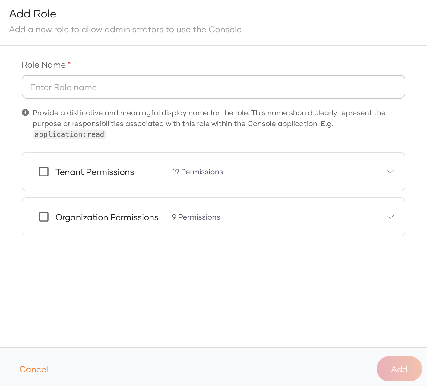 Create a role for the Console
