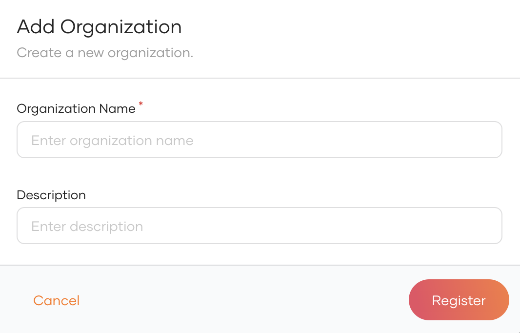 Create organization