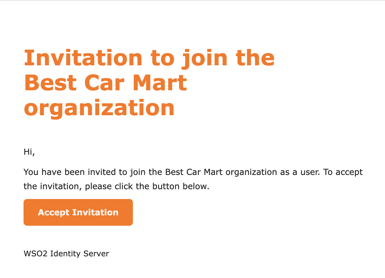 Invitation email