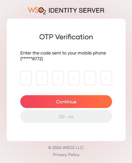 Reset password SMS OTP