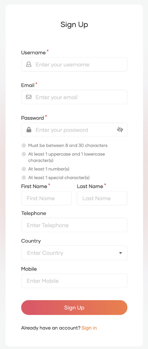 Account verification email notification