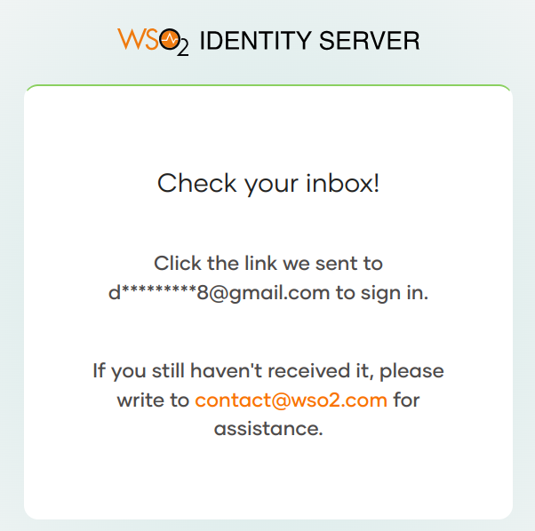 Magic link login notification page