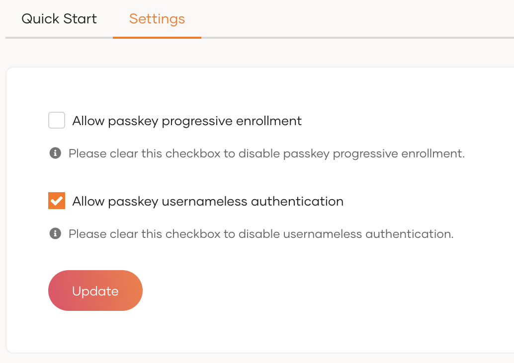 Enable passkey usernameless authentication in WSO2 Identity Server