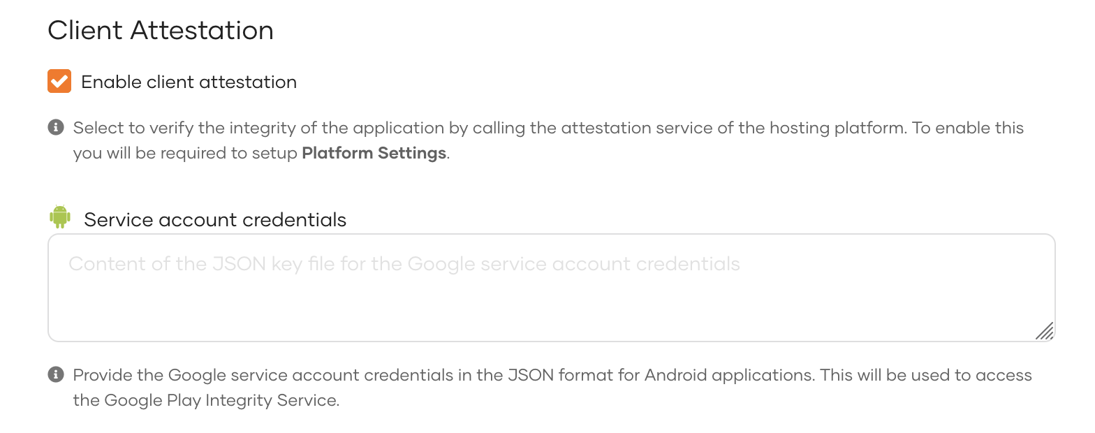 Enable client attestation