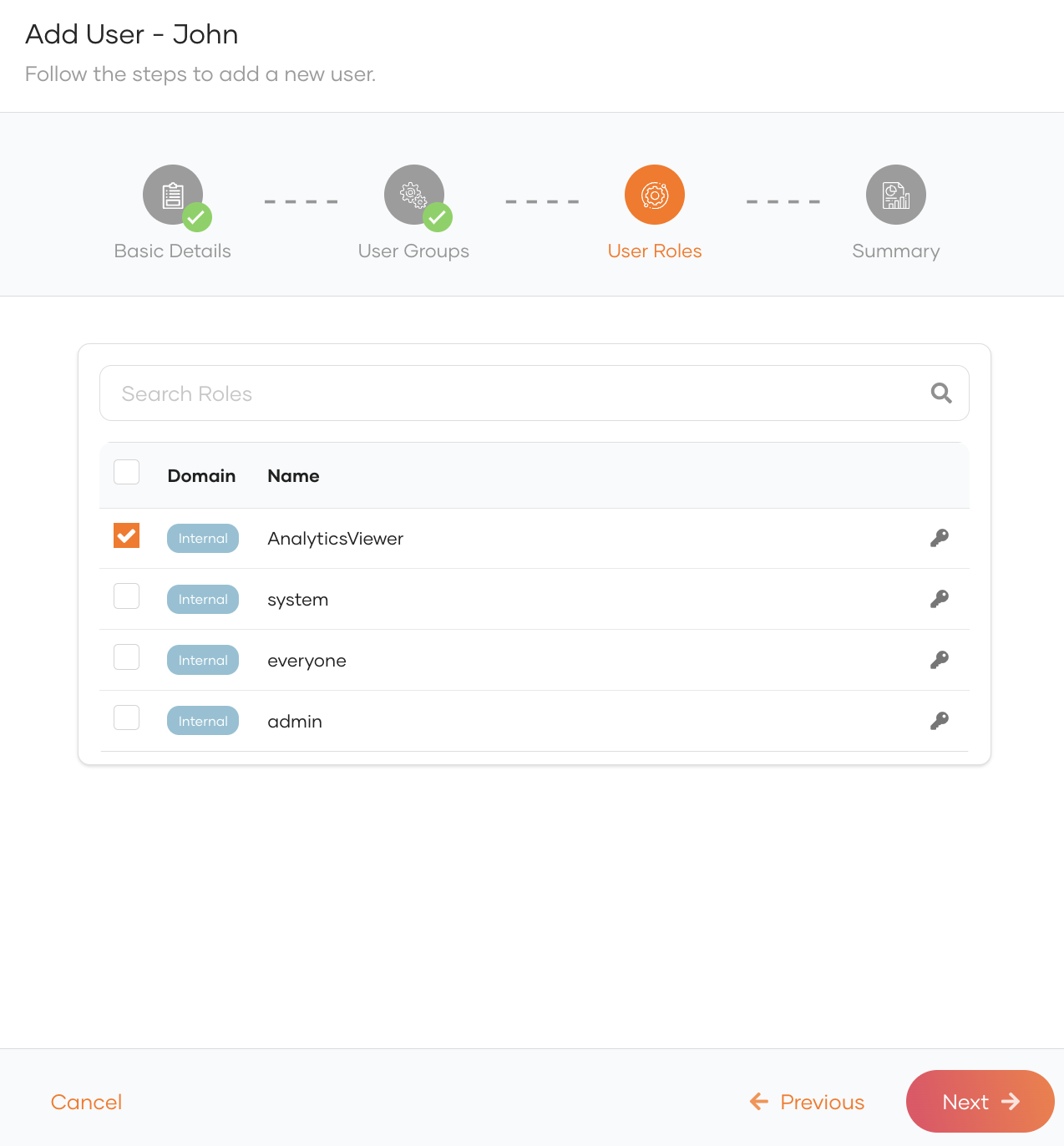 Assign role to user