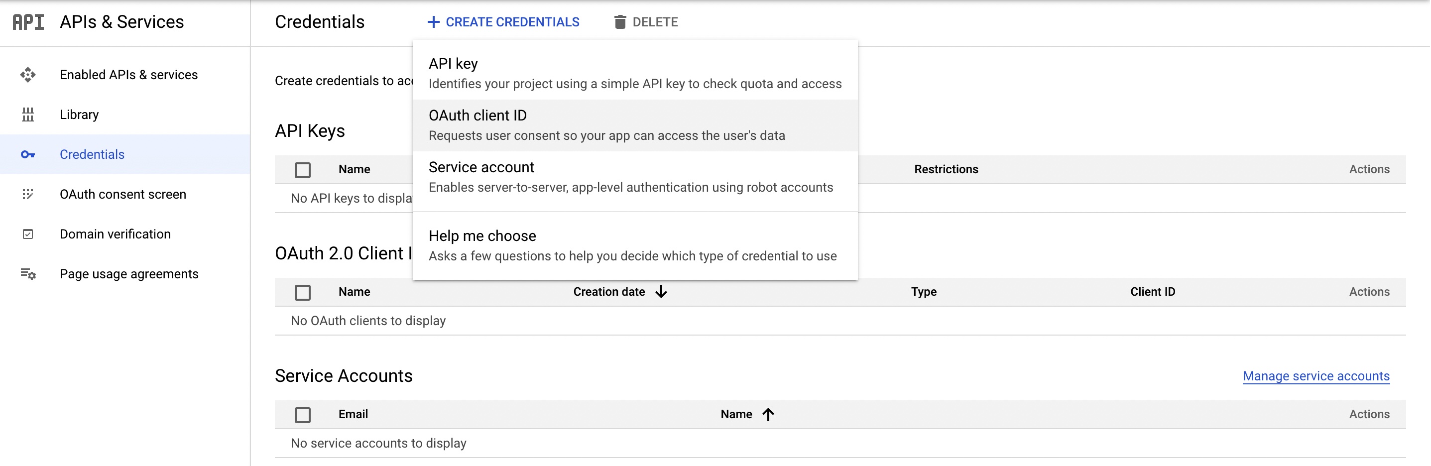 Select APIs & Services