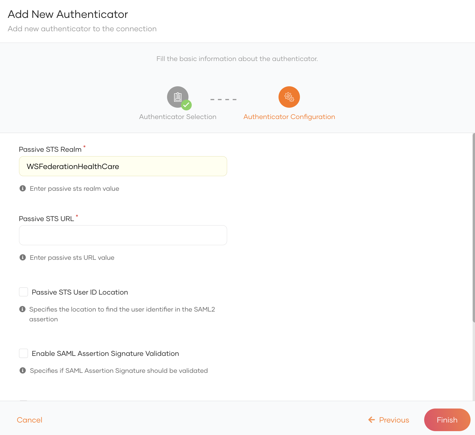 Configure the Ws-Fed connector