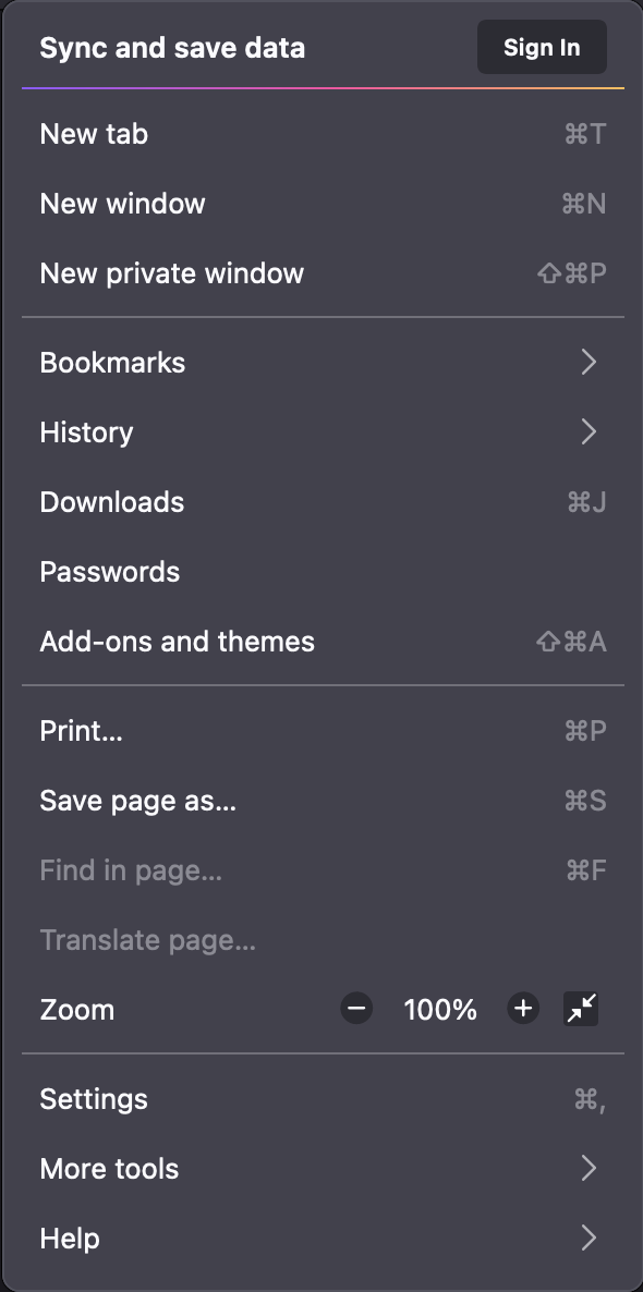 settings-firefox