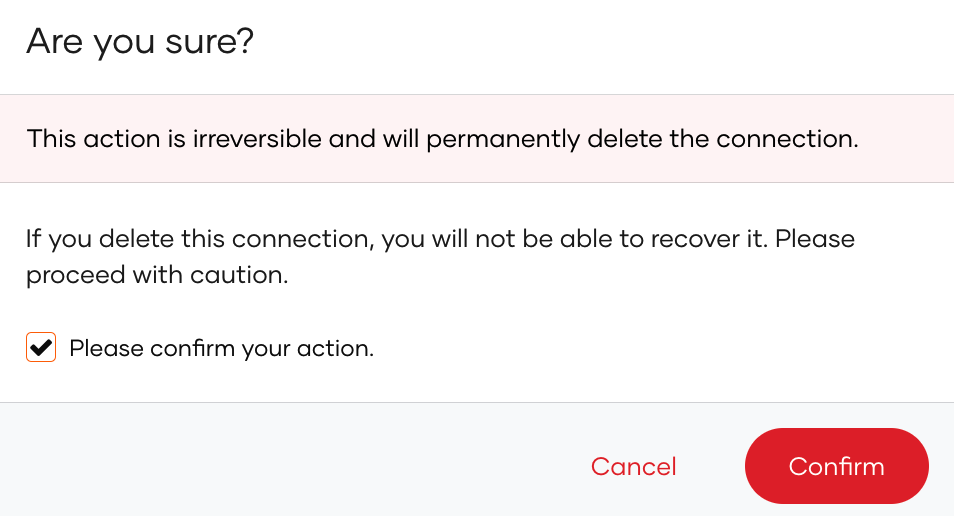 Delete connection