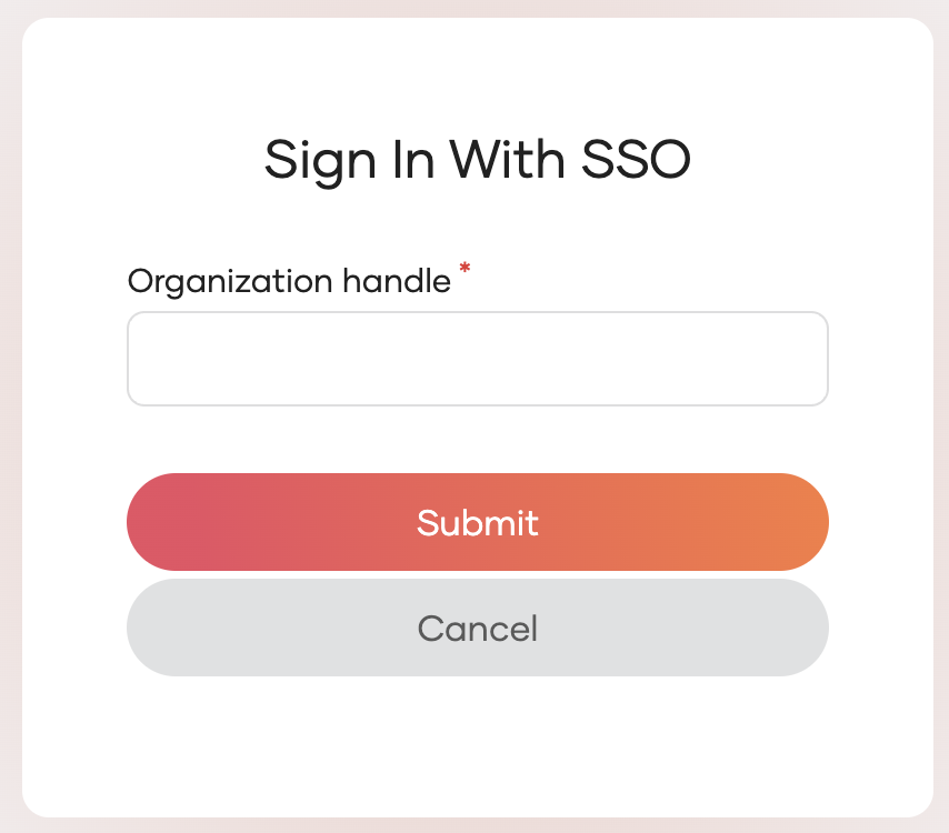 Organization discovery page - org handle