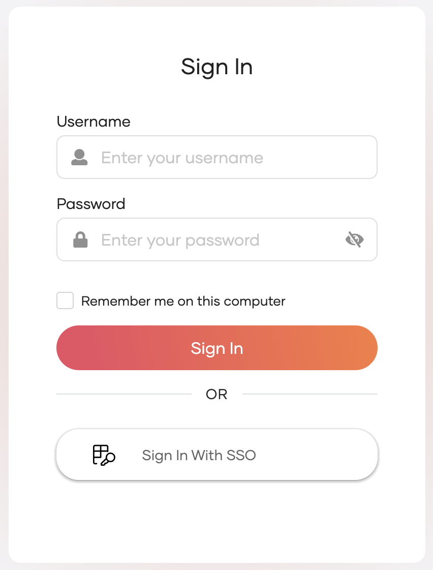 Sign in with SSO option