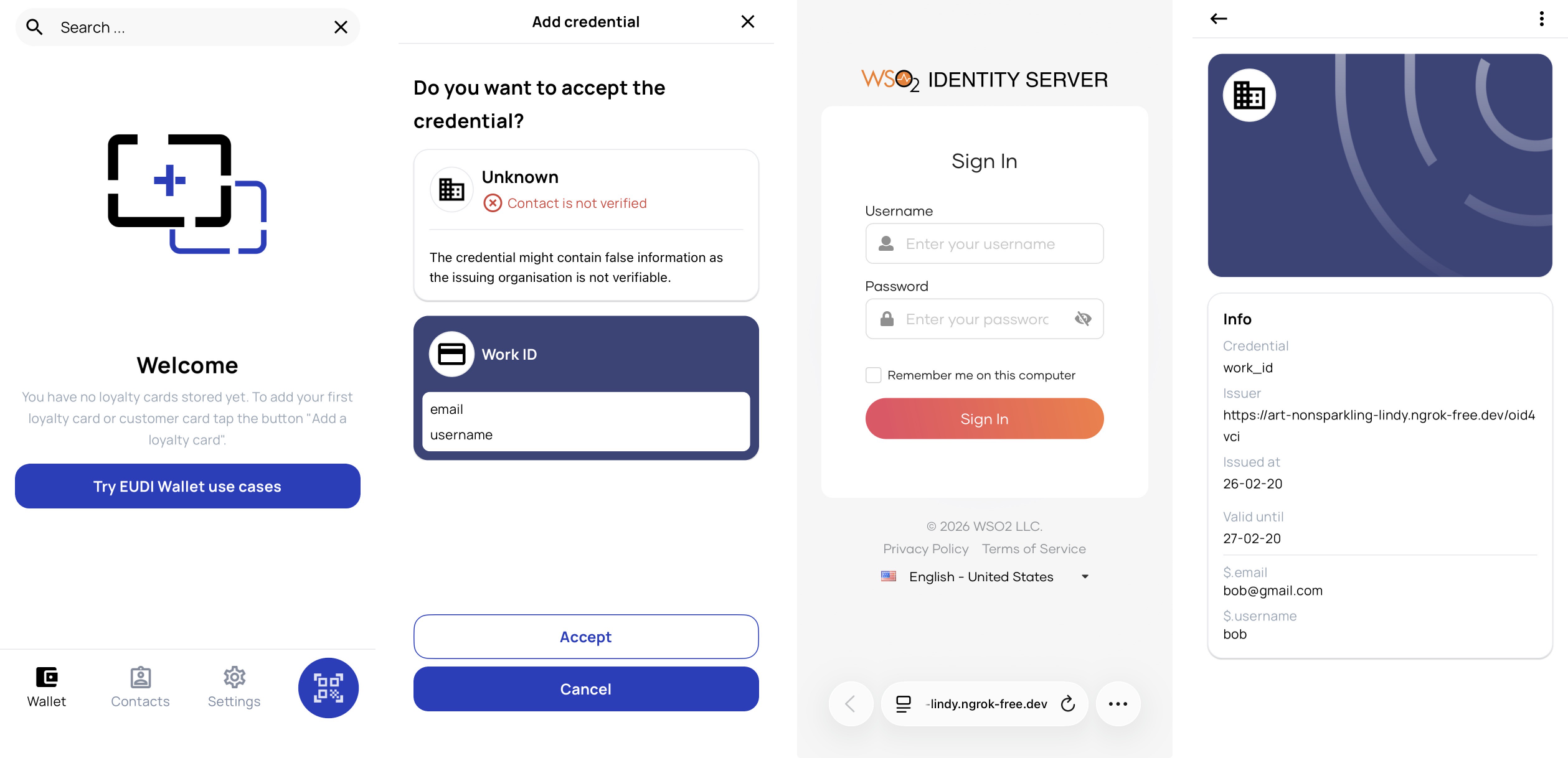 Lissi wallet displaying the issued credential