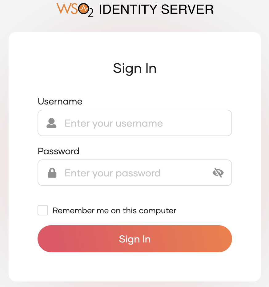 Identity Server Sign in page