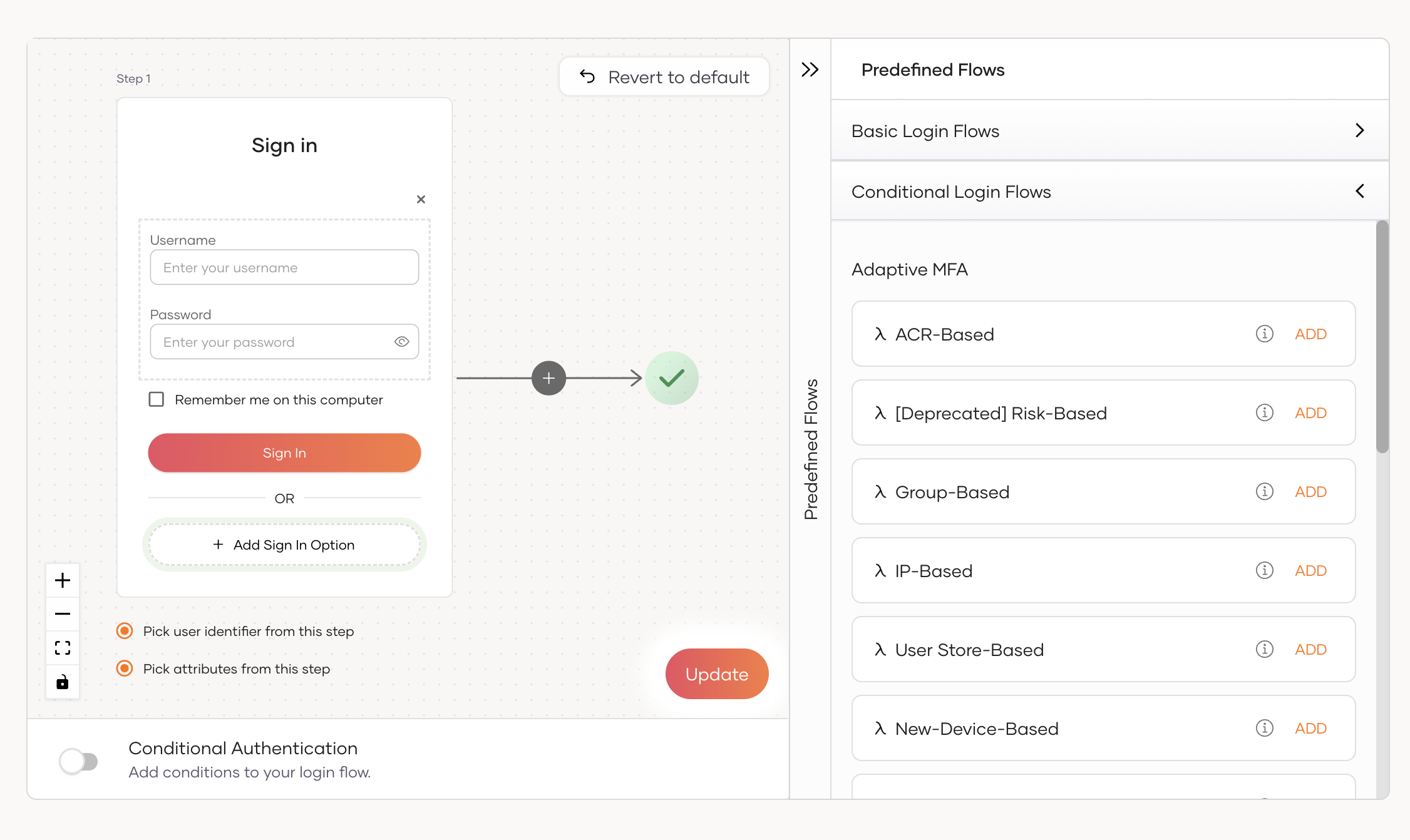 Conditional login flows