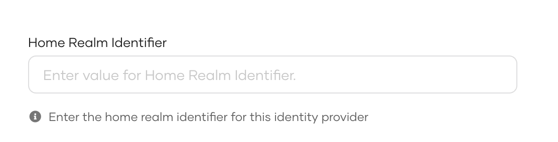 Home realm identifier configuration