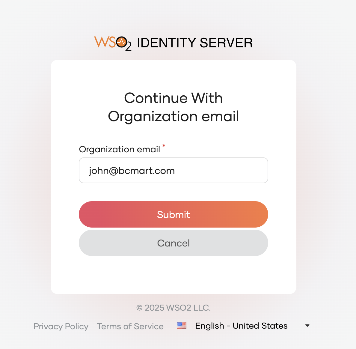 Email input for self-registration